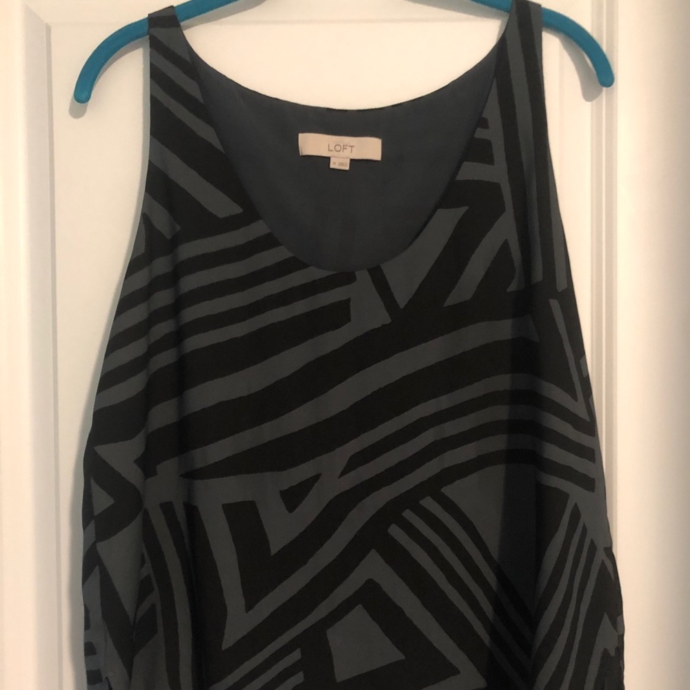 Loft Sheer patterned Tank - Black/Grey